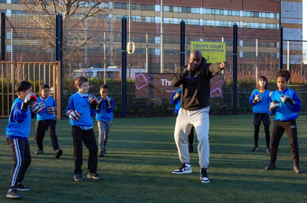 Young Thru Life participants recieve boxing training